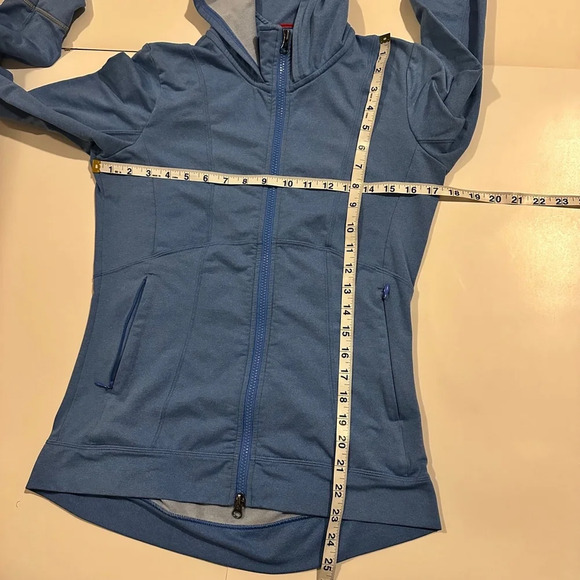 Puma Pilates Athletic Hoodie with Sleeves Teal Blue Jacket XS - Picture 5 of 6